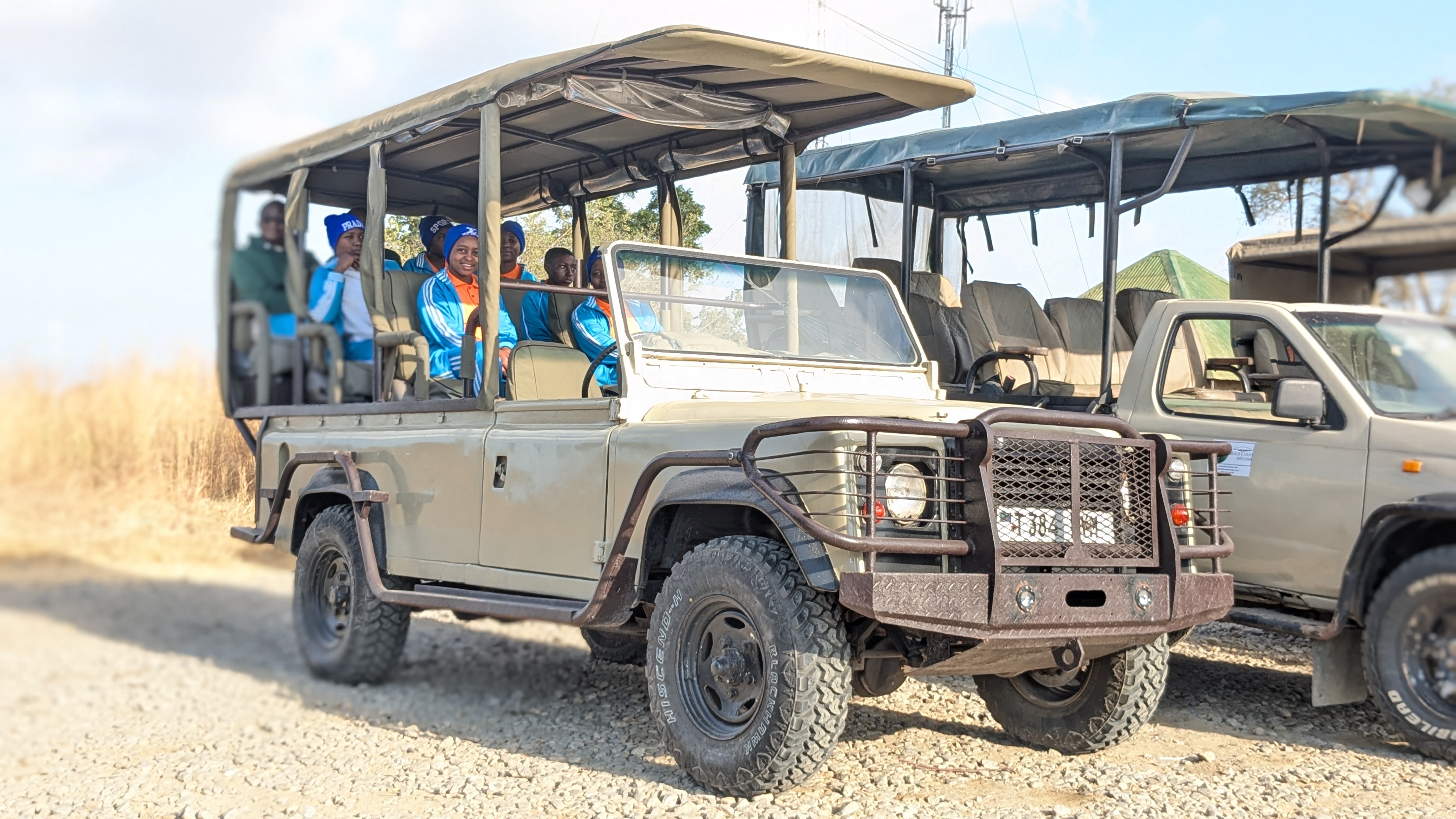 Girls in Safari Vehicle